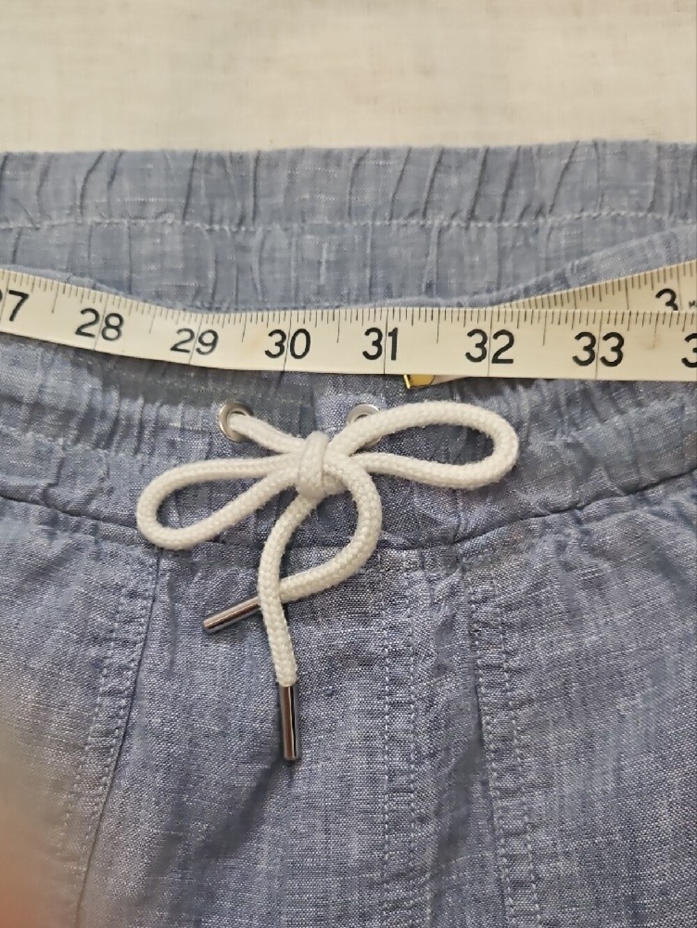 Athleta Women's Light Blue Drawstring 100% Linen Joggers Size 4 - Picture 3 of 13